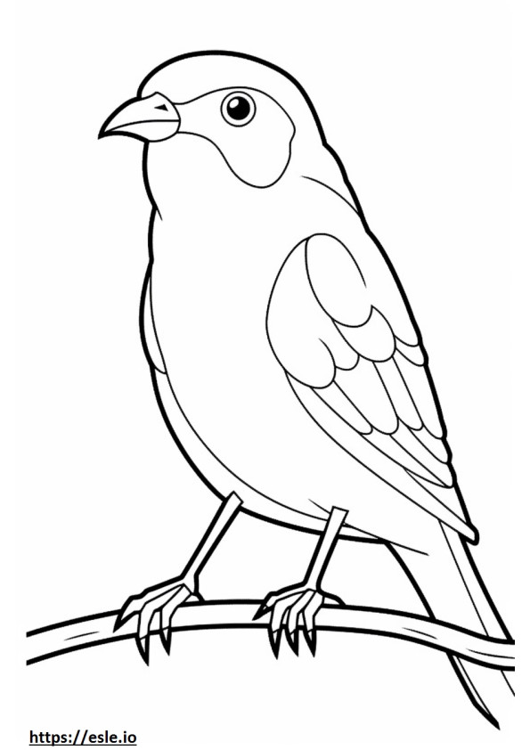 Hepatik Tanager (Kırmızı Tanager) Kawaii boyama