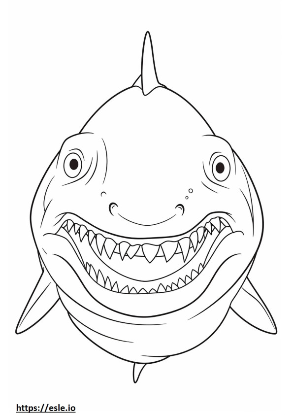 カイトフィンサメの顔 ぬりえ - 塗り絵