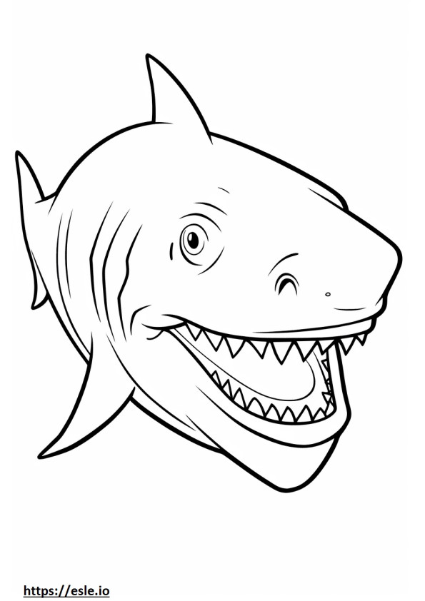 Kitefin Shark face coloring page