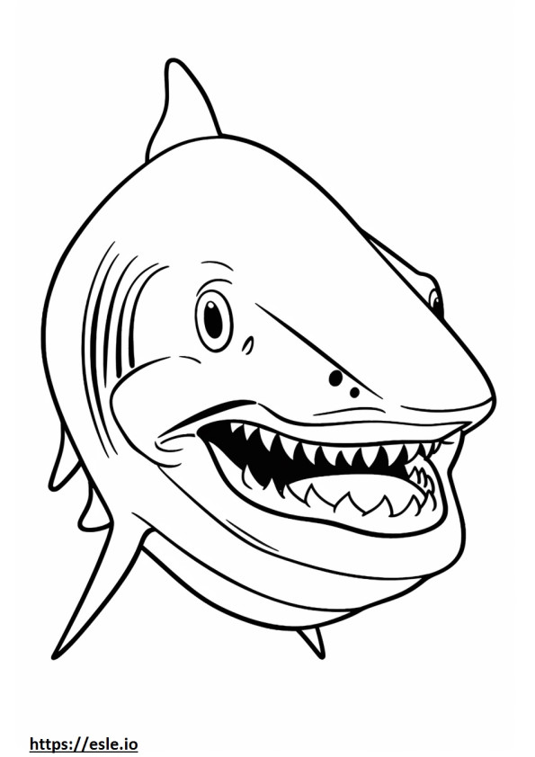 カイトフィンサメの顔 ぬりえ - 塗り絵