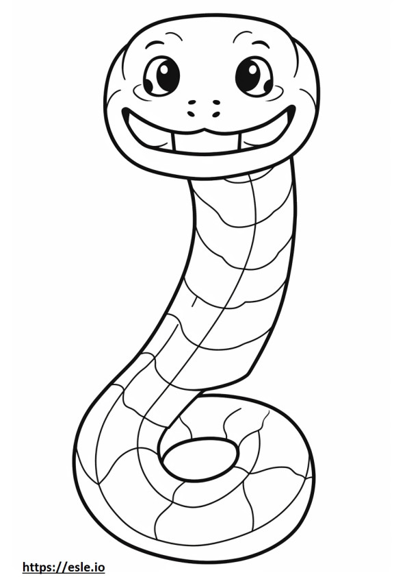 Olive Sea Snake Kawaii coloring page