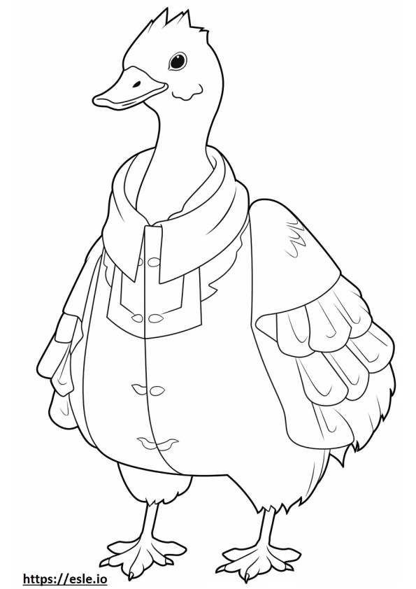 Muscovy Duck Kawaii coloring page