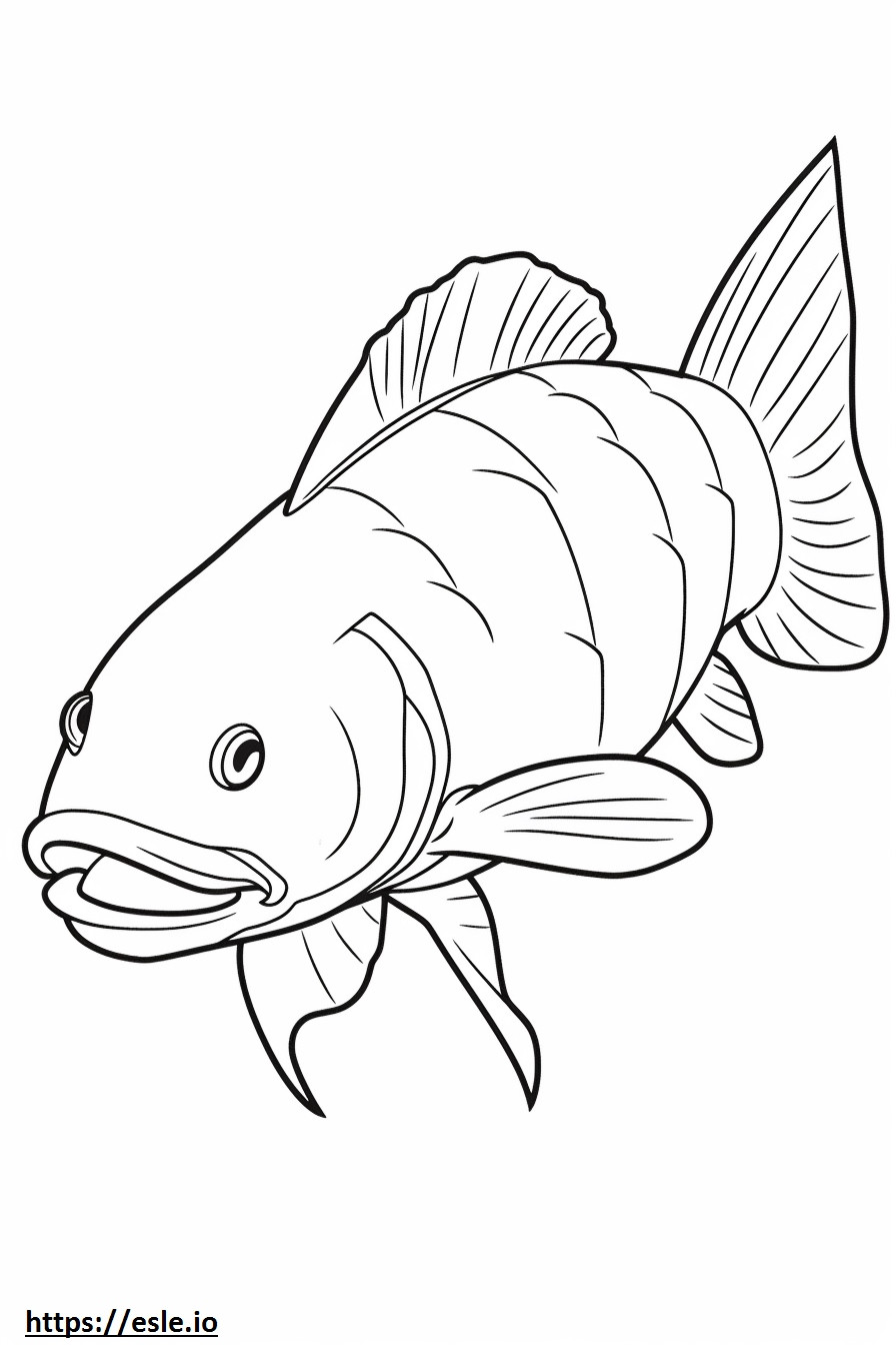Bowfin cute coloring page