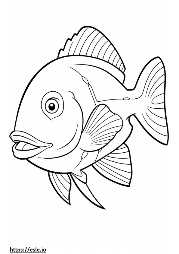 Bluegill cute coloring page