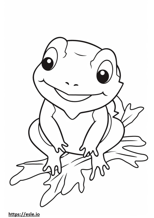 Gray Tree Frog Kawaii coloring page