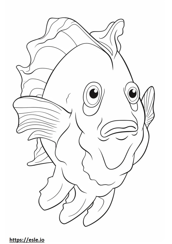 Corpo inteiro de peixe-rã para colorir