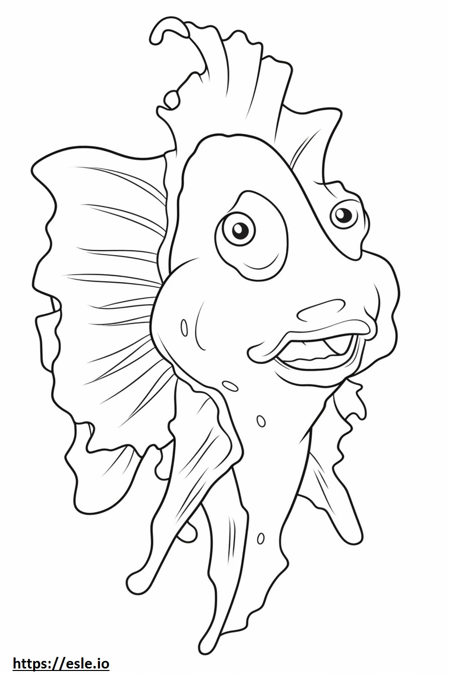 Frogfish full body coloring page