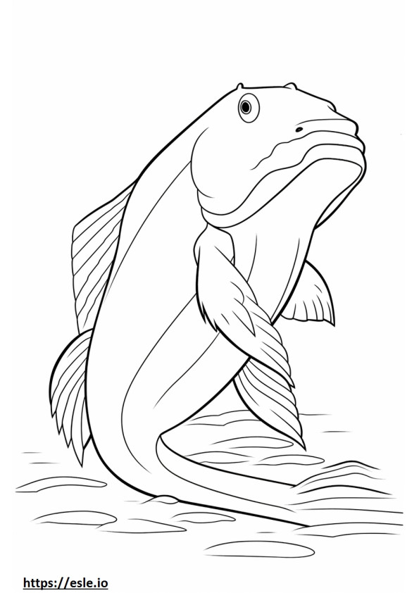 Redtail Catfish full body coloring page