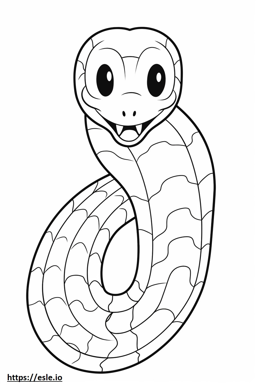 Sea Snake Kawaii coloring page