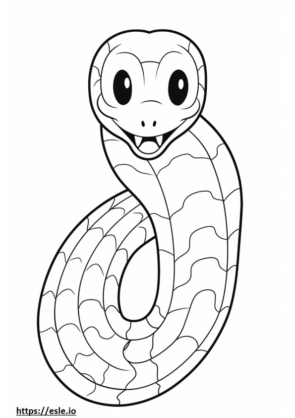 Serpiente Marina Kawaii para colorear e imprimir