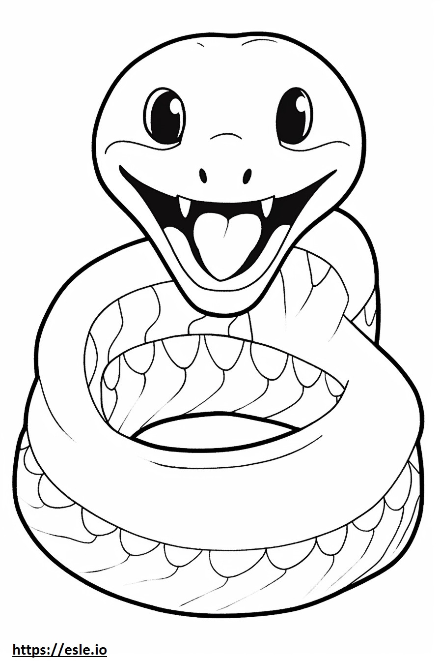 Serpiente Marina Kawaii para colorear e imprimir