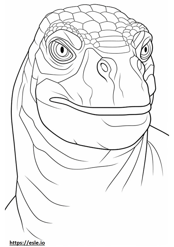 Blue Iguana face coloring page