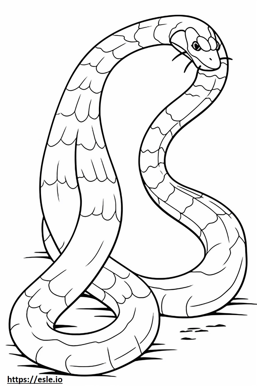 Cobra de água marrom de corpo inteiro para colorir