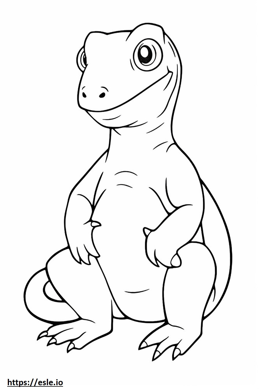 Blue Belly Lizard Kawaii coloring page