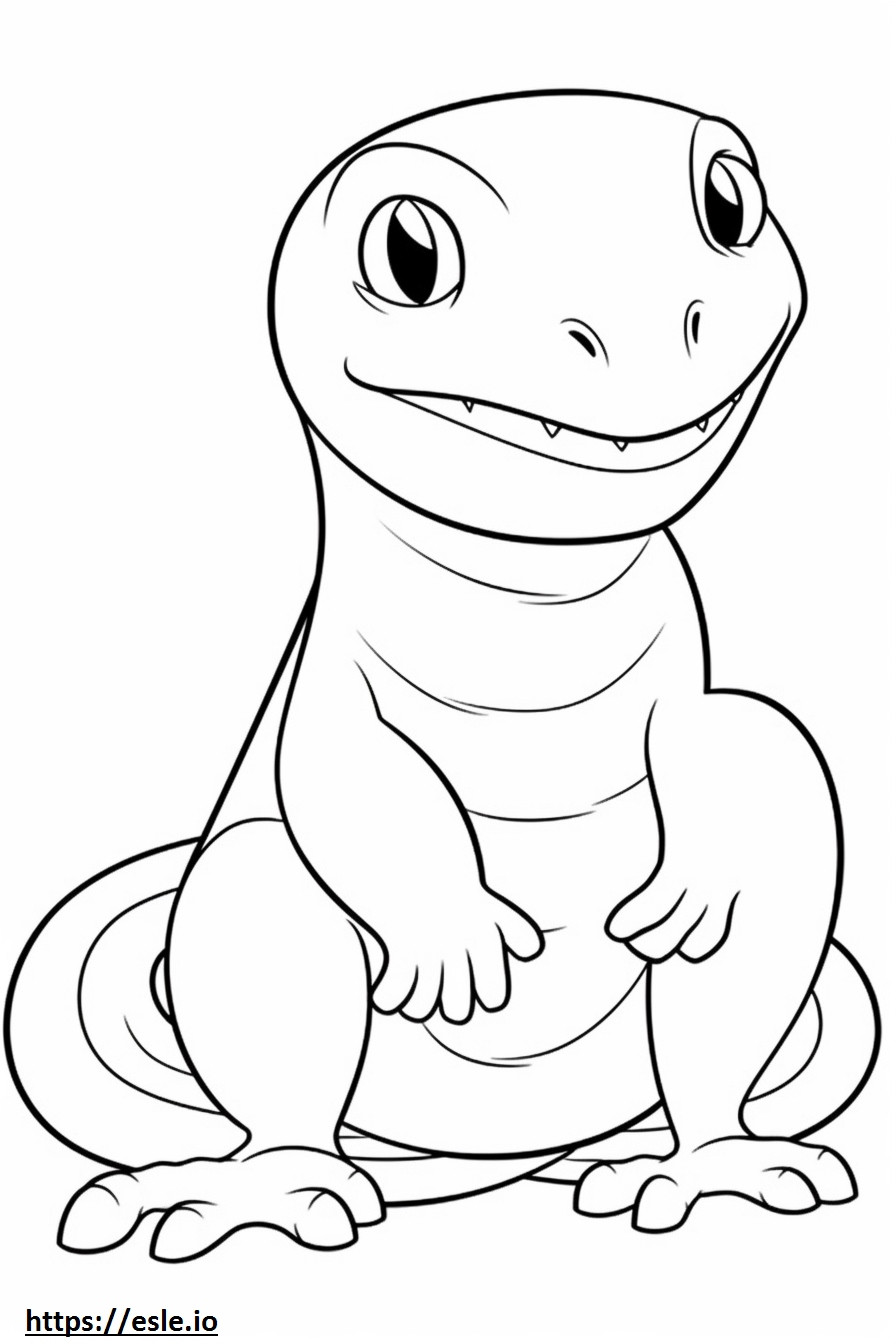 Blue Belly Lizard Kawaii coloring page