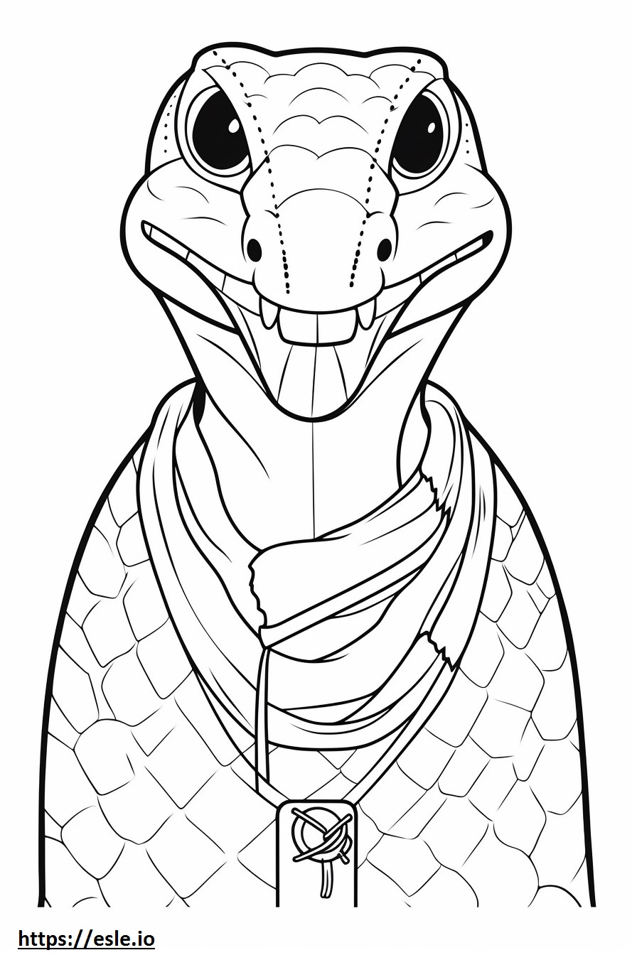 Coloriage Serpent à sonnette Diamondback occidental Kawaii à imprimer