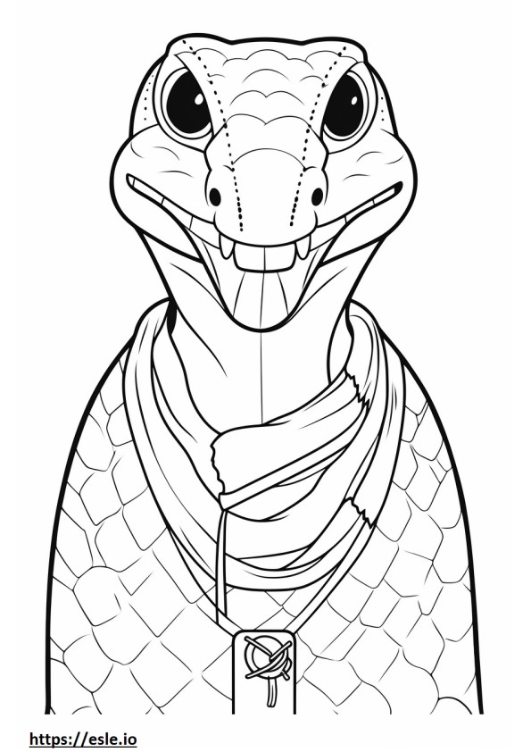Western Diamondback Rattlesnake Kawaii coloring page