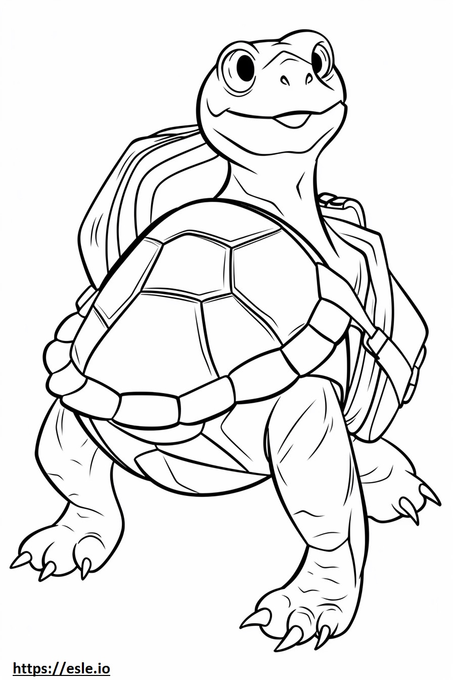 Tortoise cute coloring page