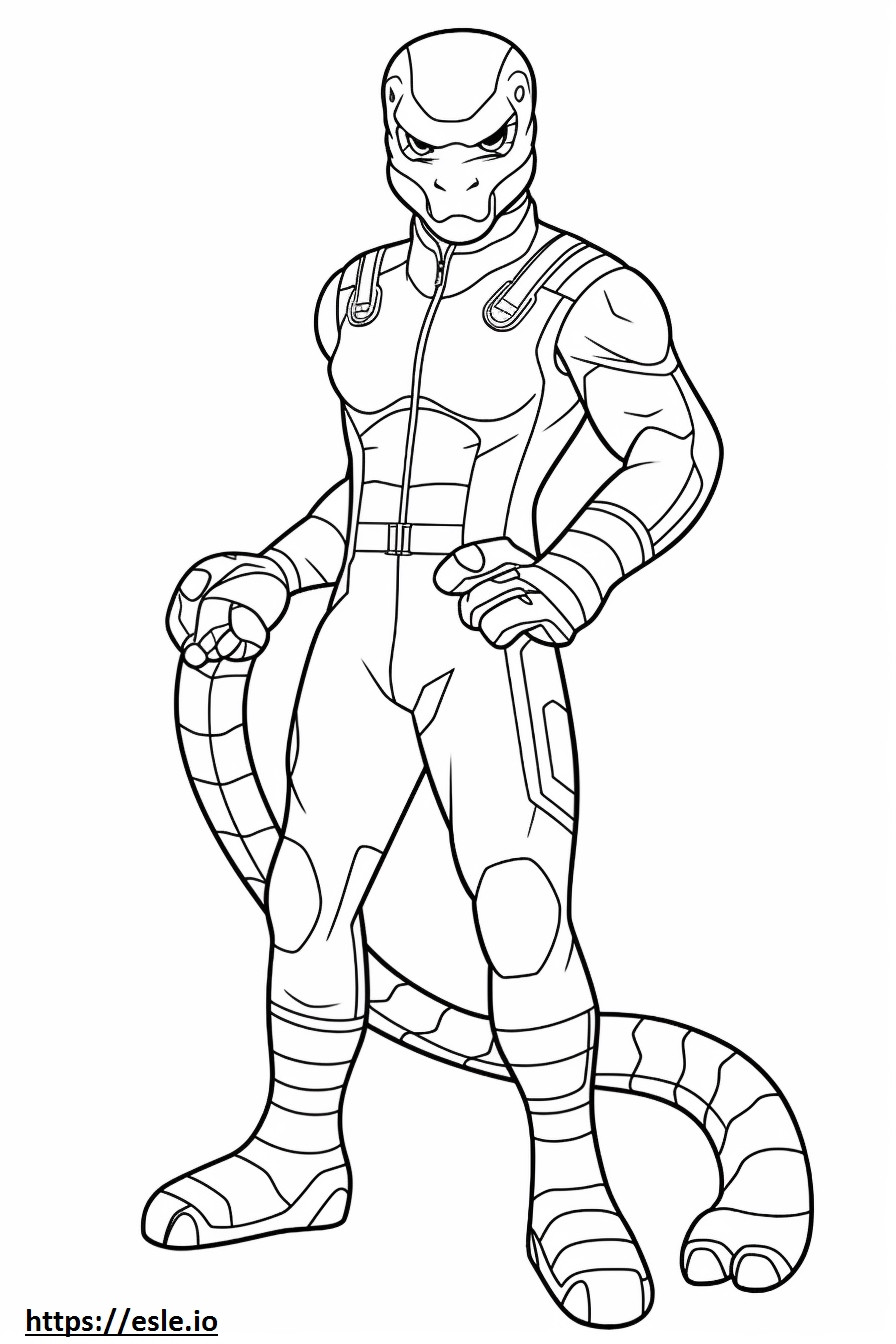 Cobra tigre de corpo inteiro para colorir