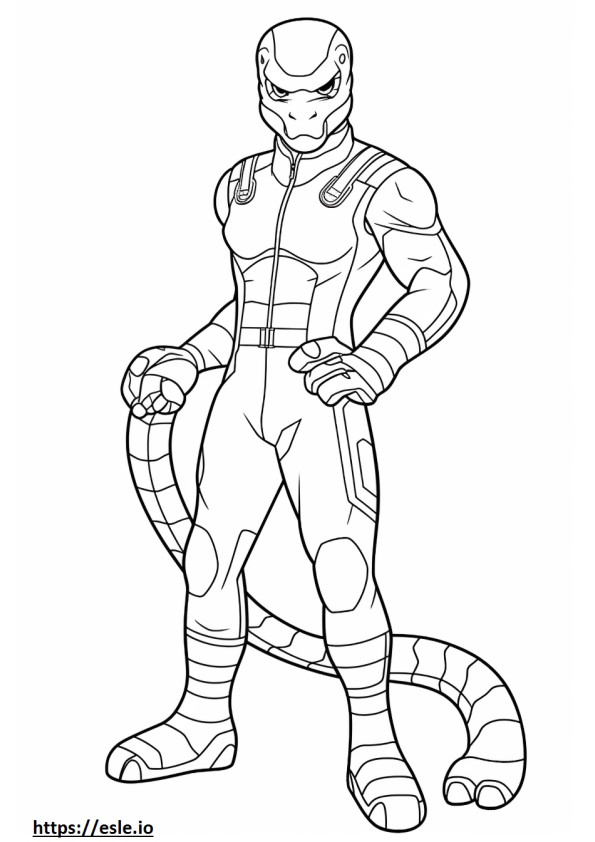 Tiger snake full body coloring page