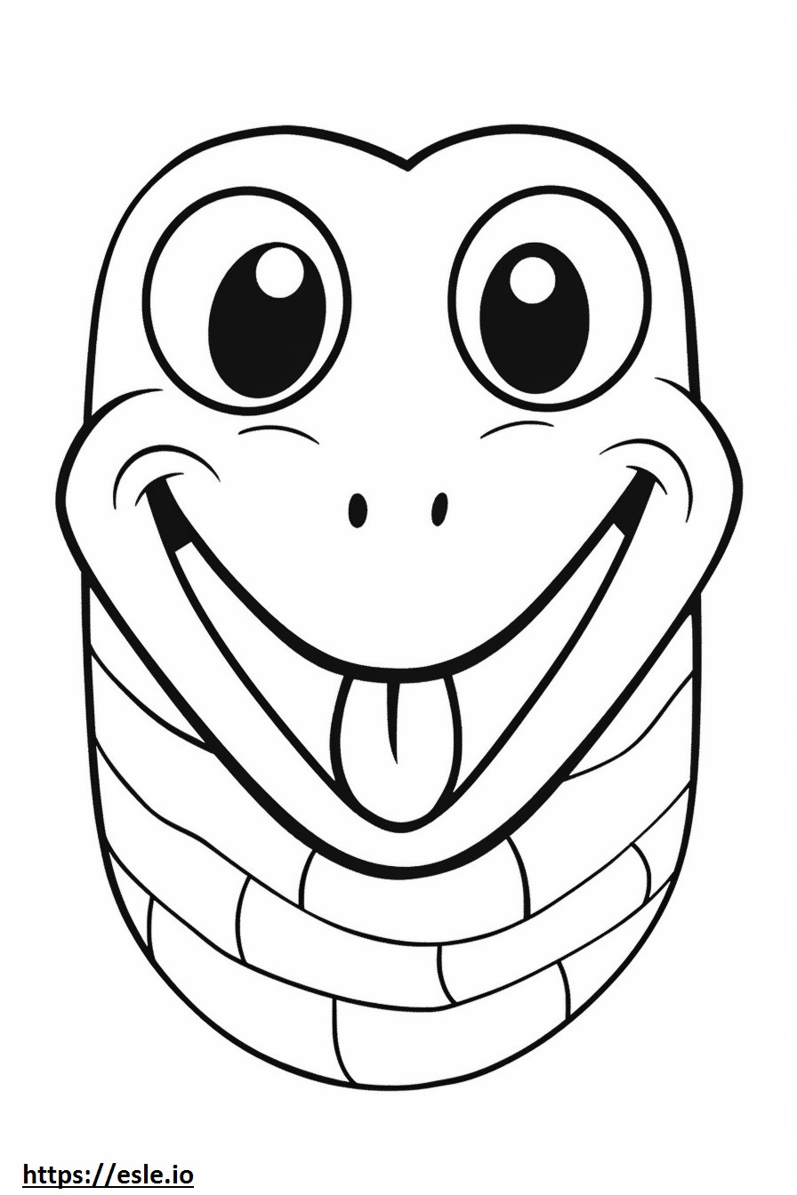 Cara de serpiente gusano para colorear e imprimir
