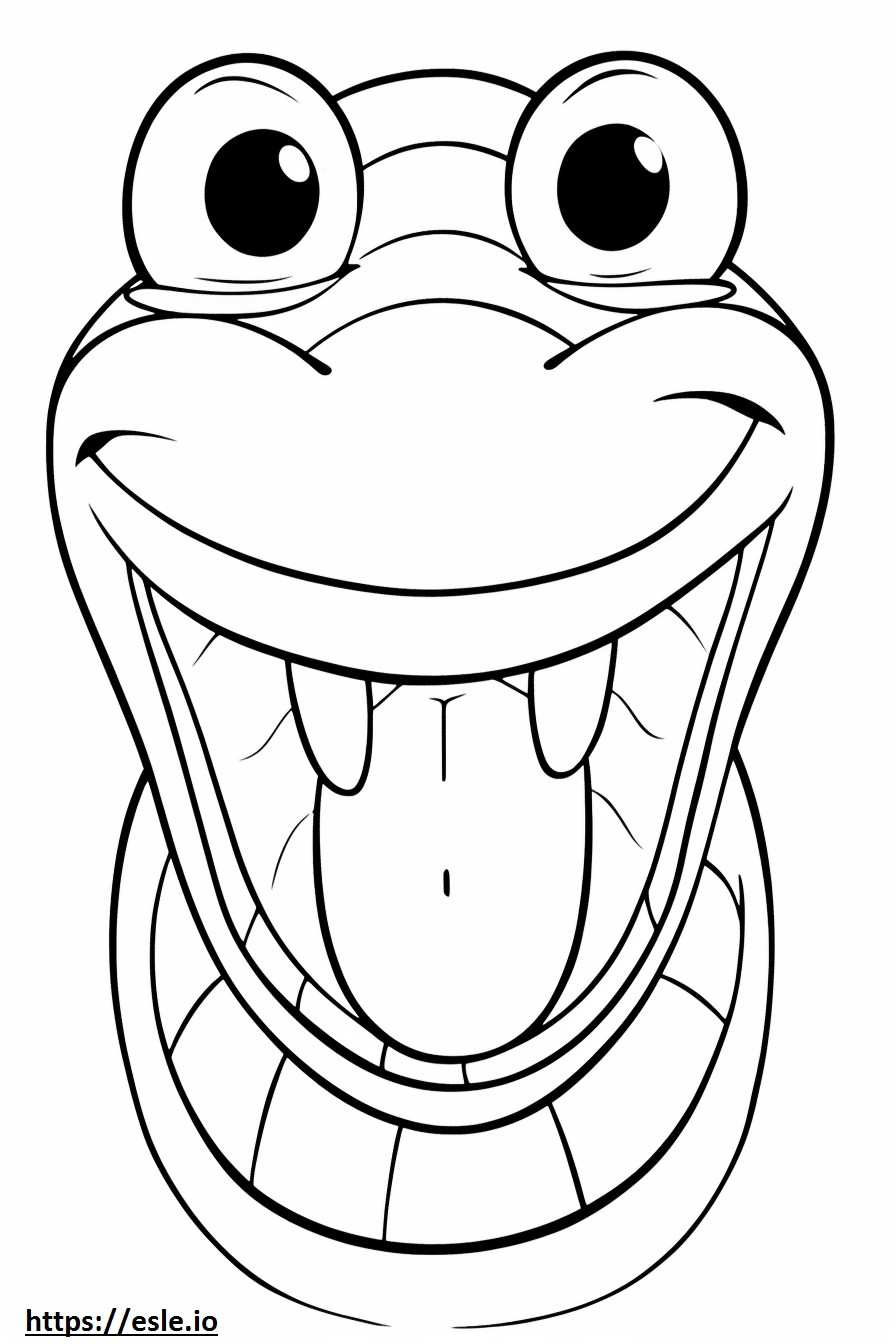 Worm Snake face coloring page