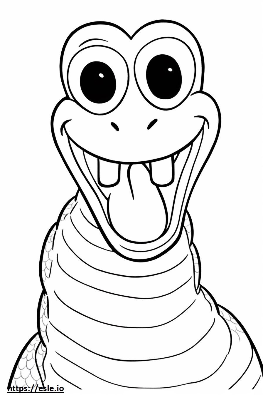 Worm Snake kasvot värityskuva