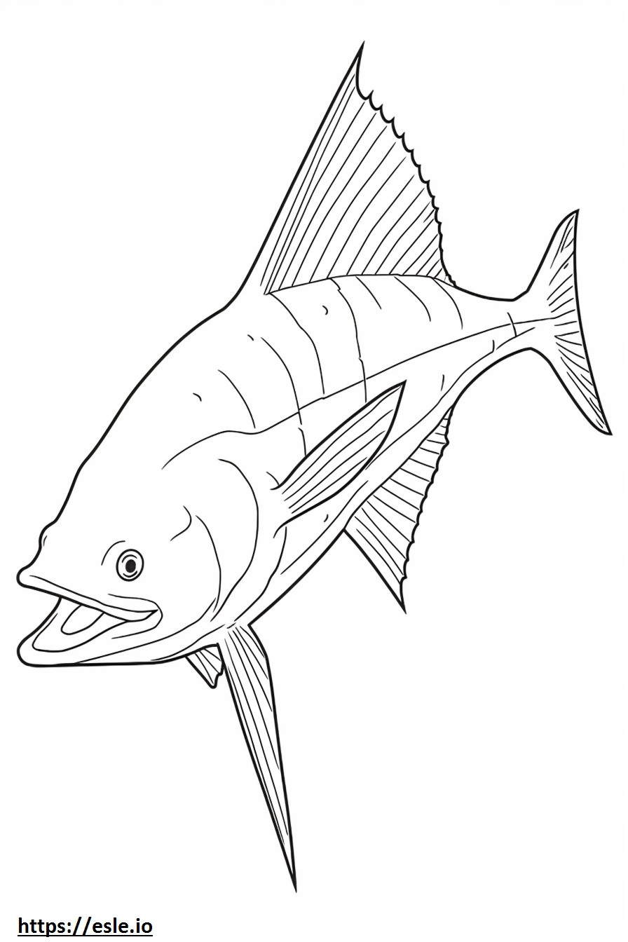 Pesce spada Kawaii da colorare