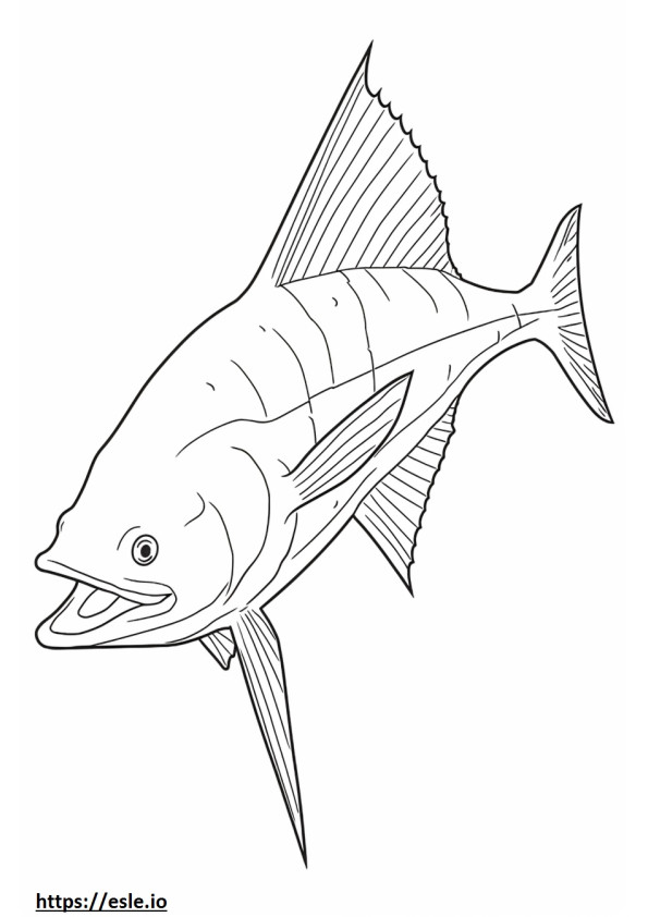 Swordfish Kawaii coloring page