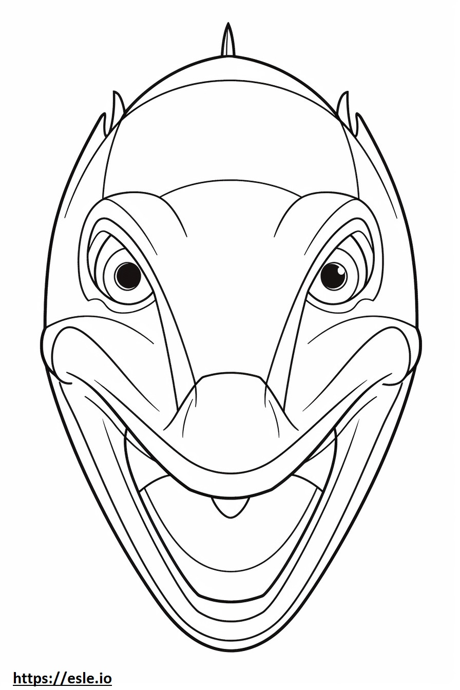 Ichthyosaurus face coloring page