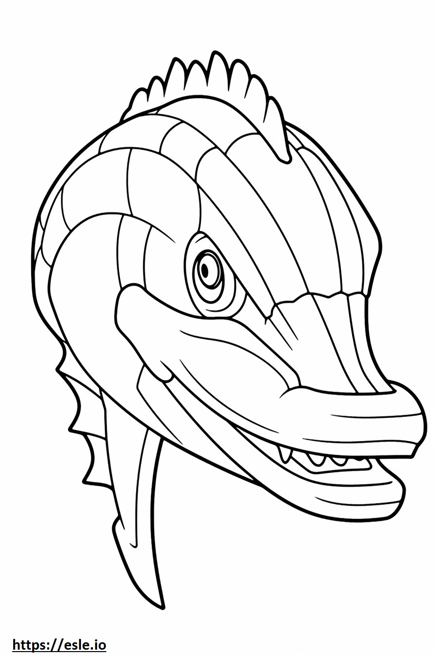 Ichthyosaurus face coloring page
