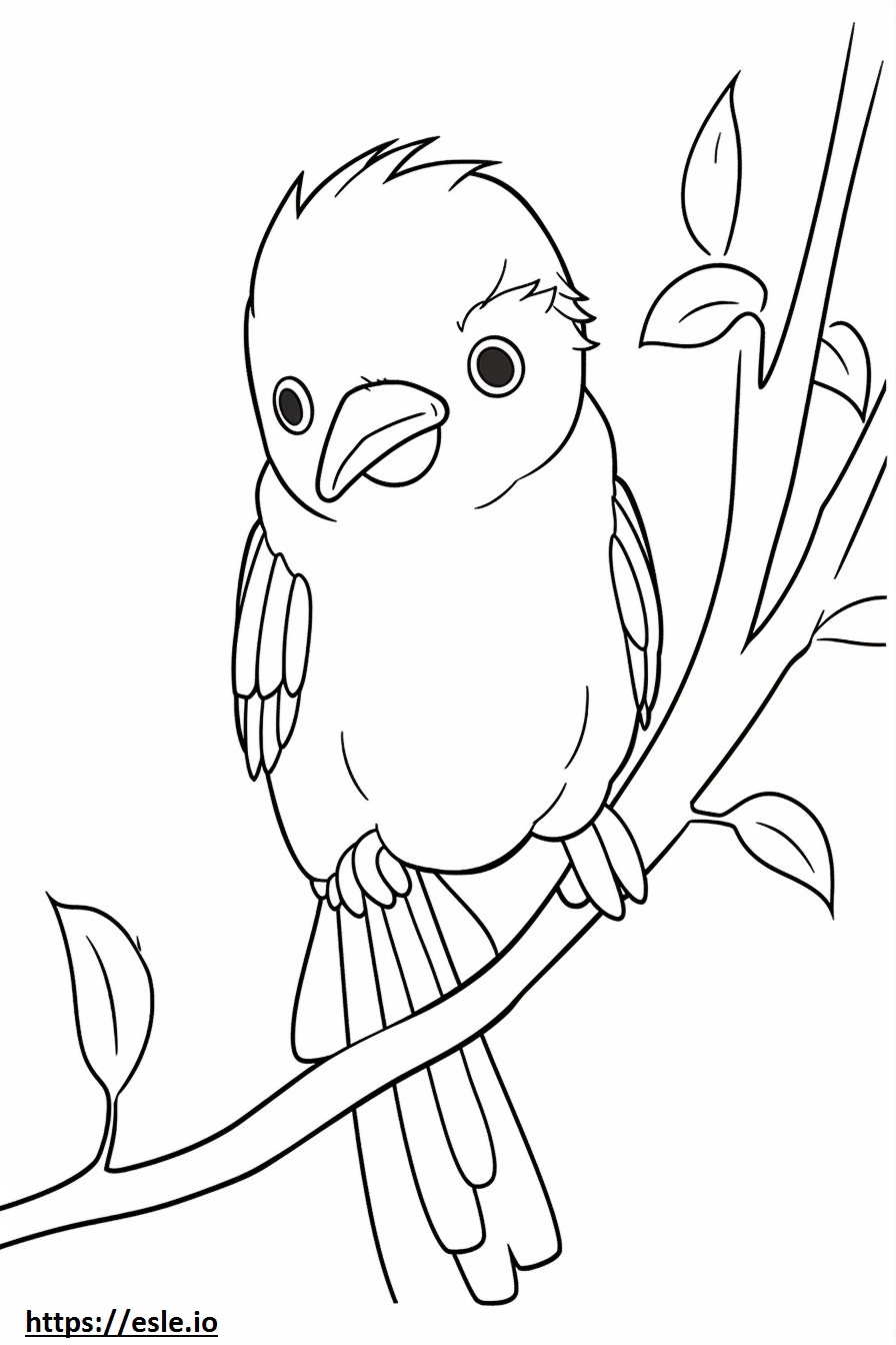 Quetzal Kawaii coloring page