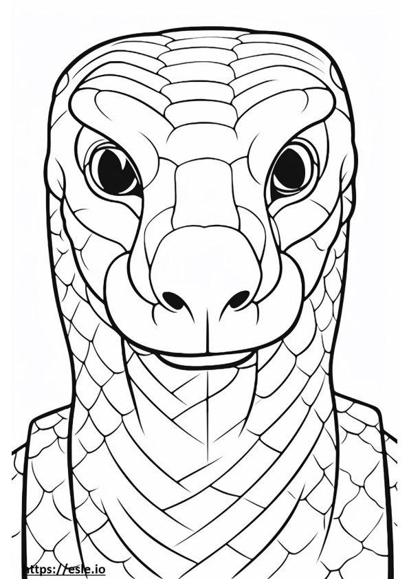 Rombinen munasyöjä käärme kasvot värityskuva
