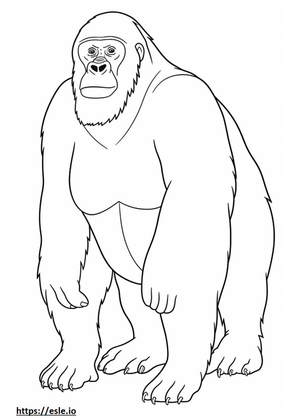 Gorilla di montagna a corpo intero da colorare