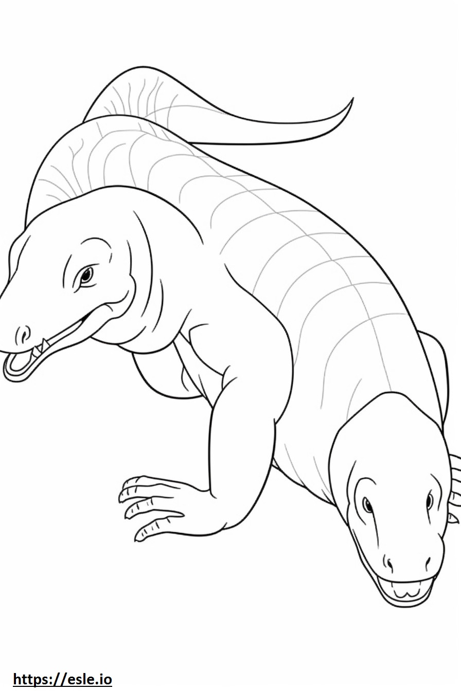 Earless Monitor Lizard Kawaii coloring page