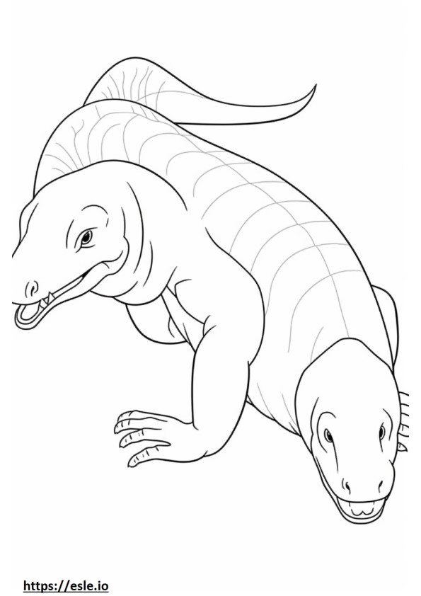 Earless Monitor Lizard Kawaii coloring page