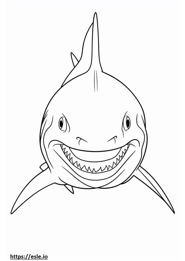 Blue Shark face coloring page