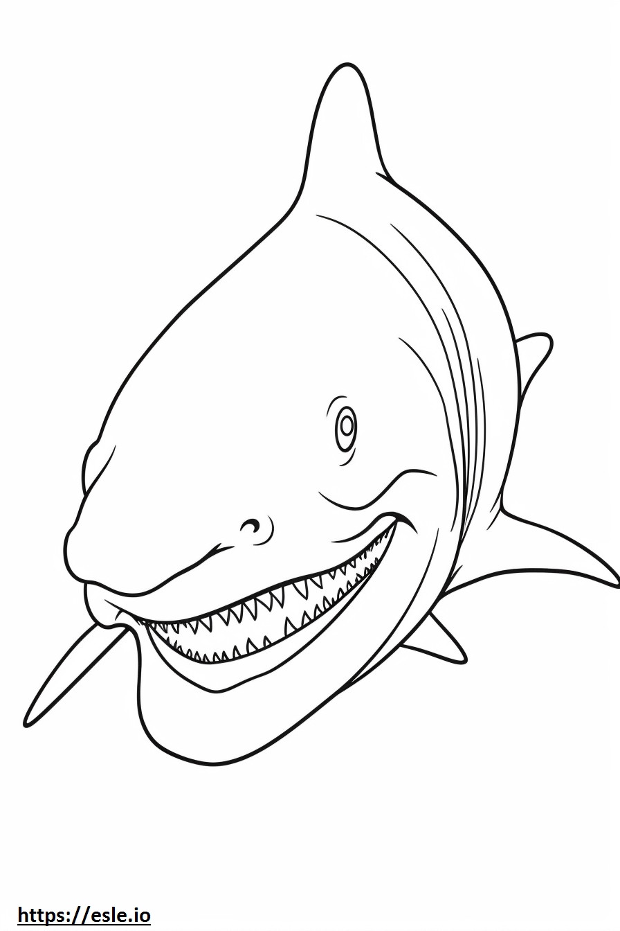 Cara de tubarão azul para colorir