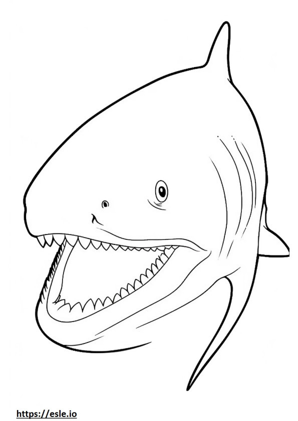 Blauwe haai gezicht kleurplaat