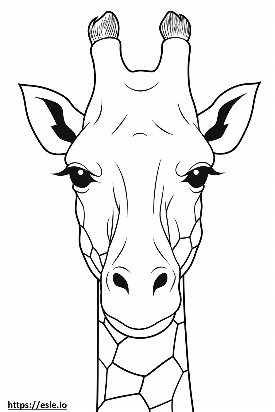 Giraffe face coloring page