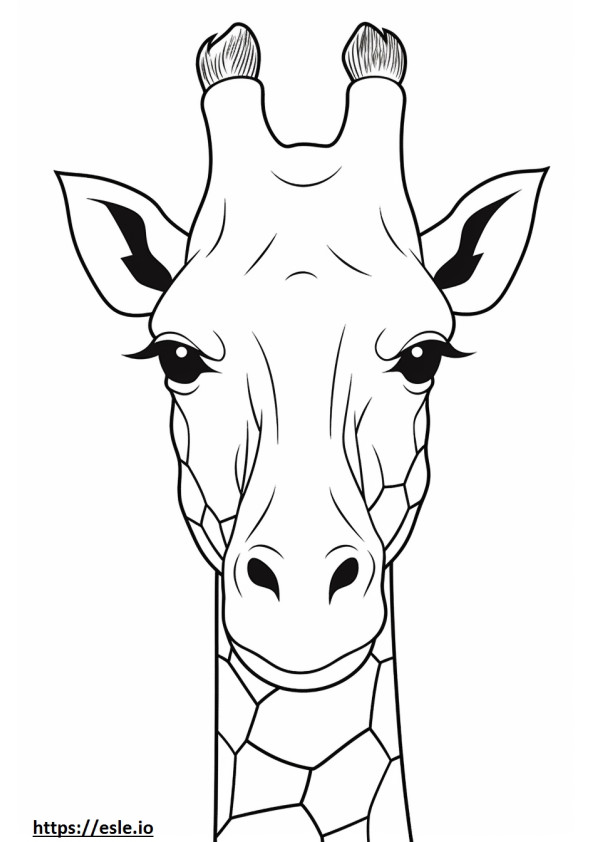 Cara de girafa para colorir