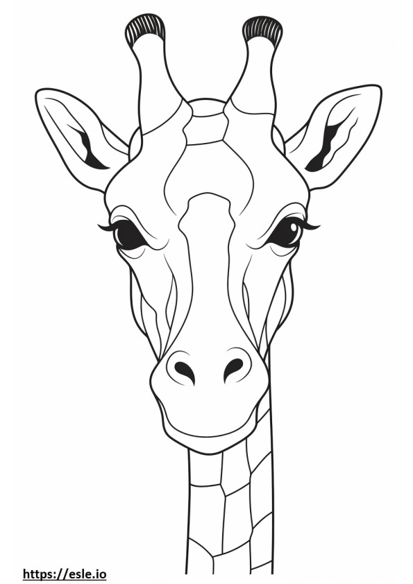 Faccia da giraffa da colorare