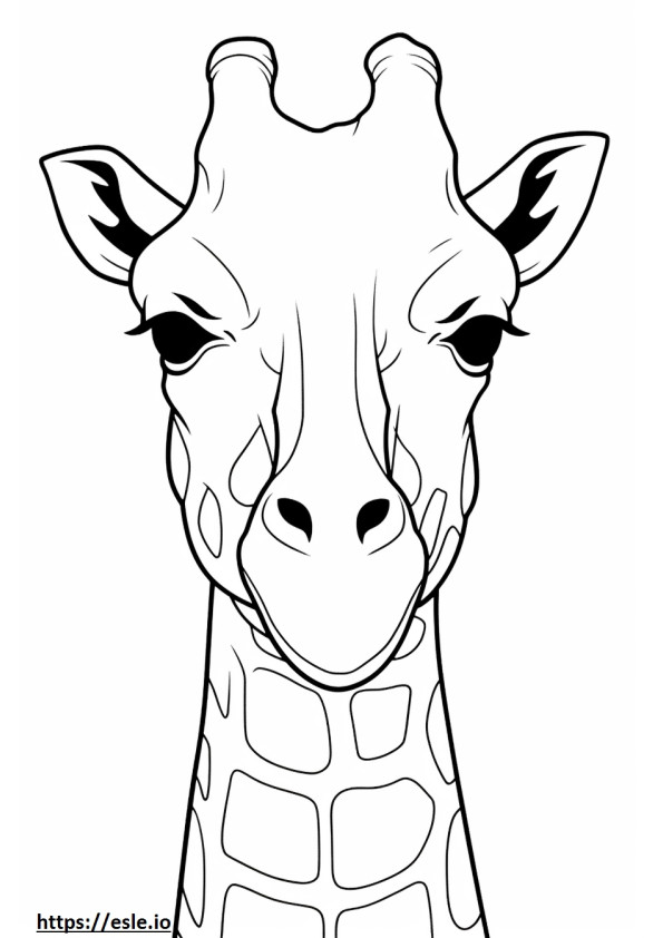 Giraffe face coloring page