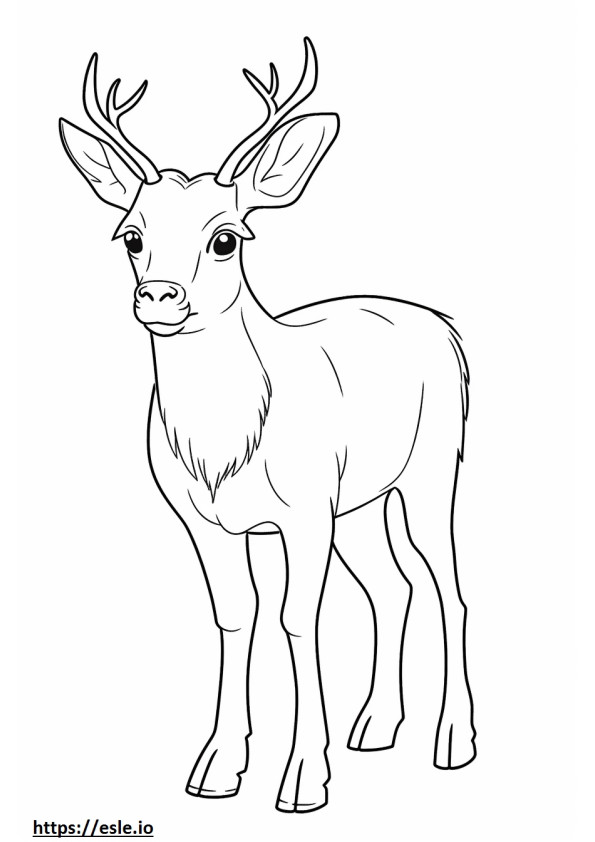 Kudu Kawaii coloring page