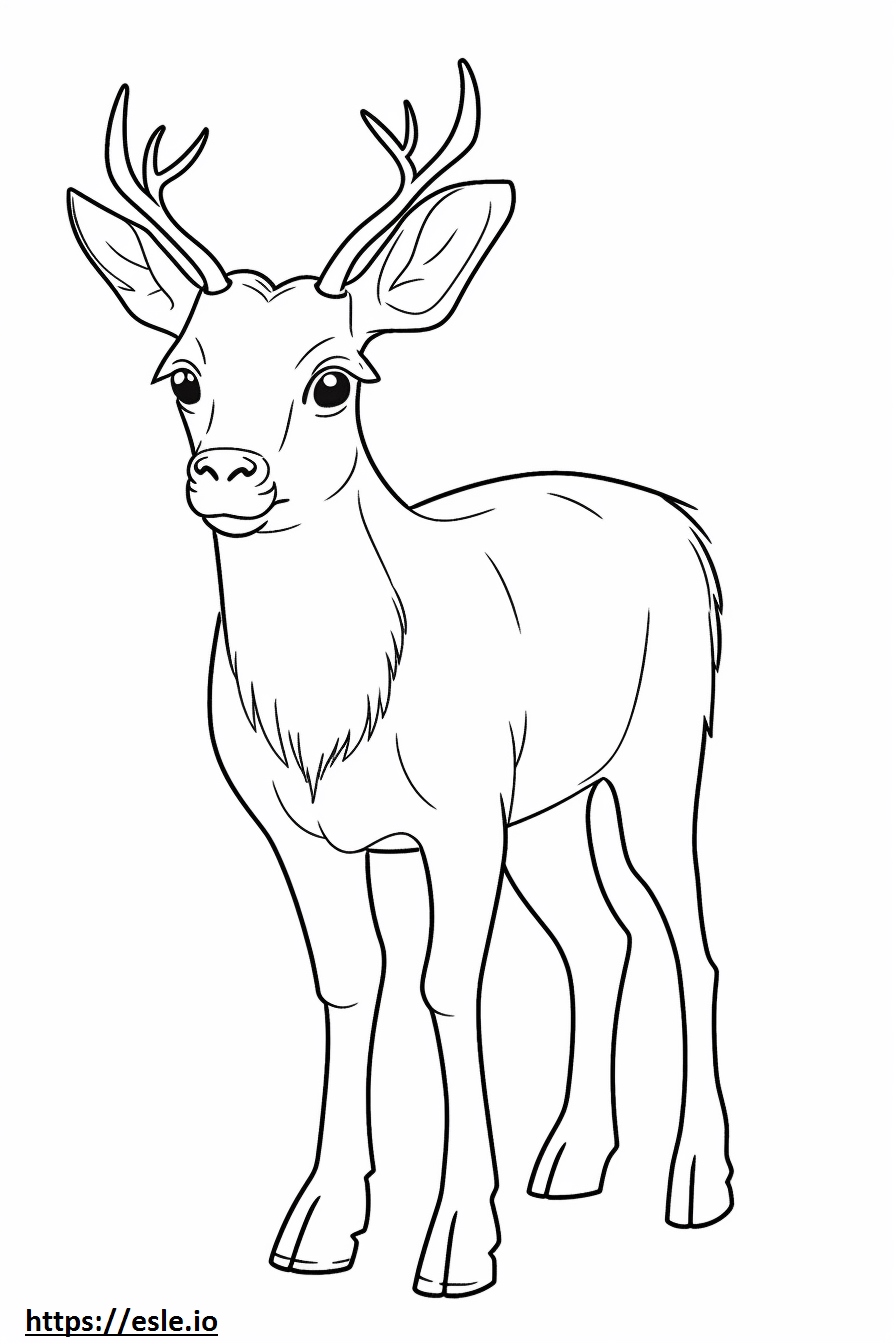 Kudu Kawaii coloring page