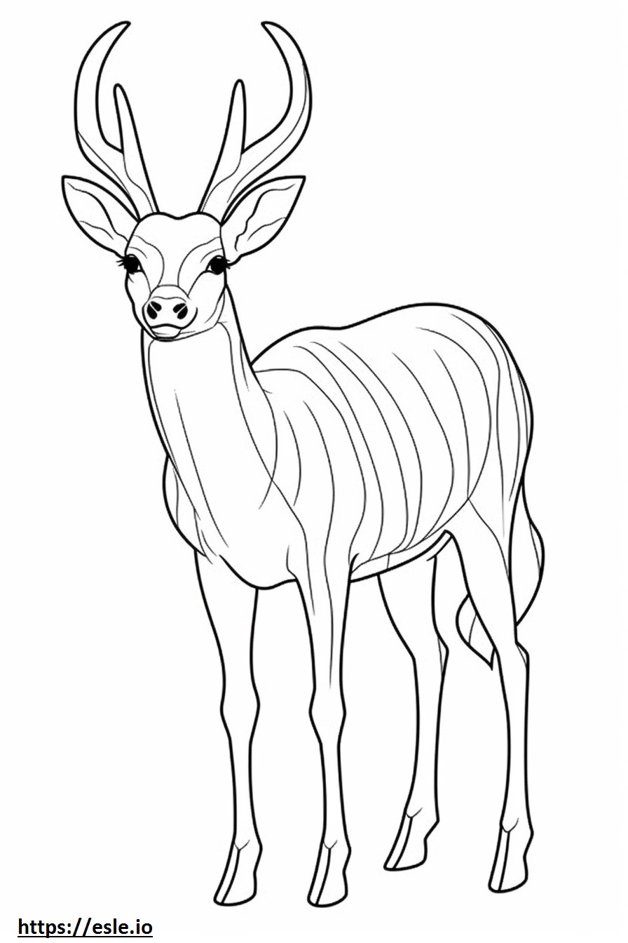 Kudu Kawaii ausmalbild