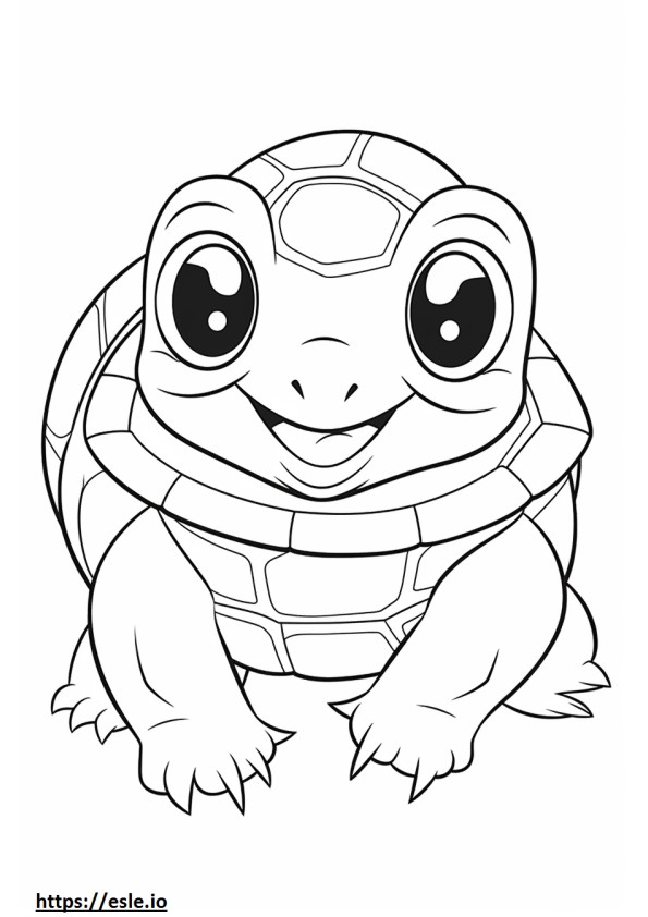 Painted Turtle Kawaii coloring page