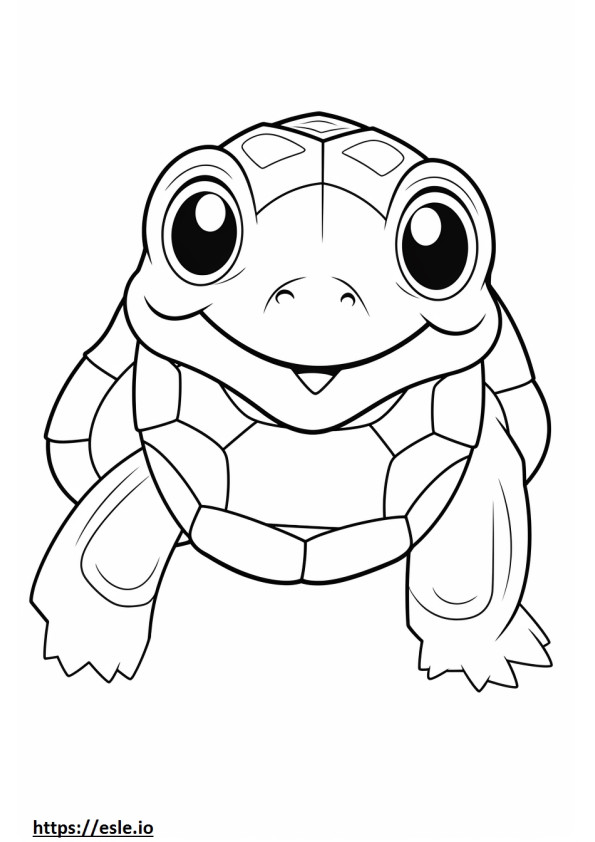 Gemalte Schildkröte Kawaii ausmalbild