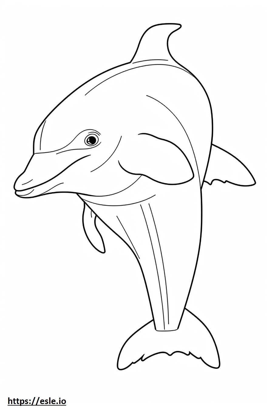 Dolphin Kawaii coloring page
