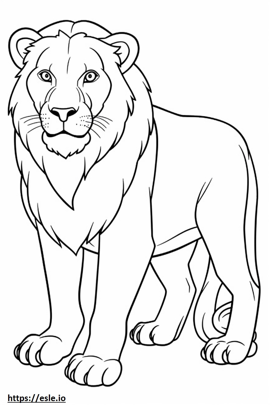 Leão de corpo inteiro para colorir
